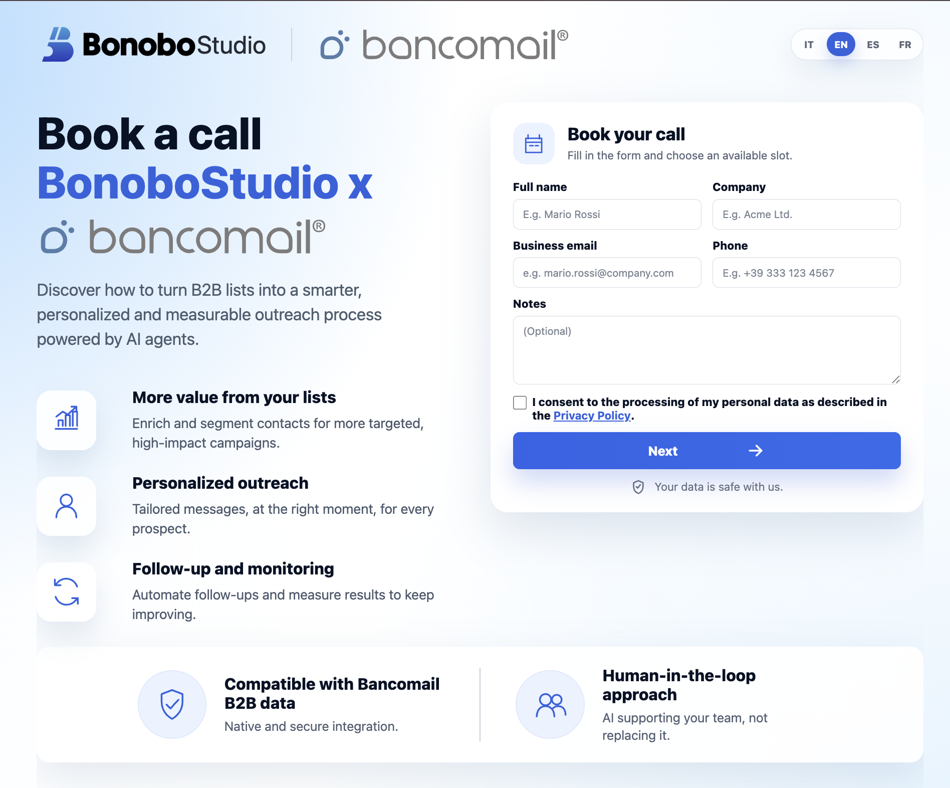 Bancomail BonoboStudio Benefit