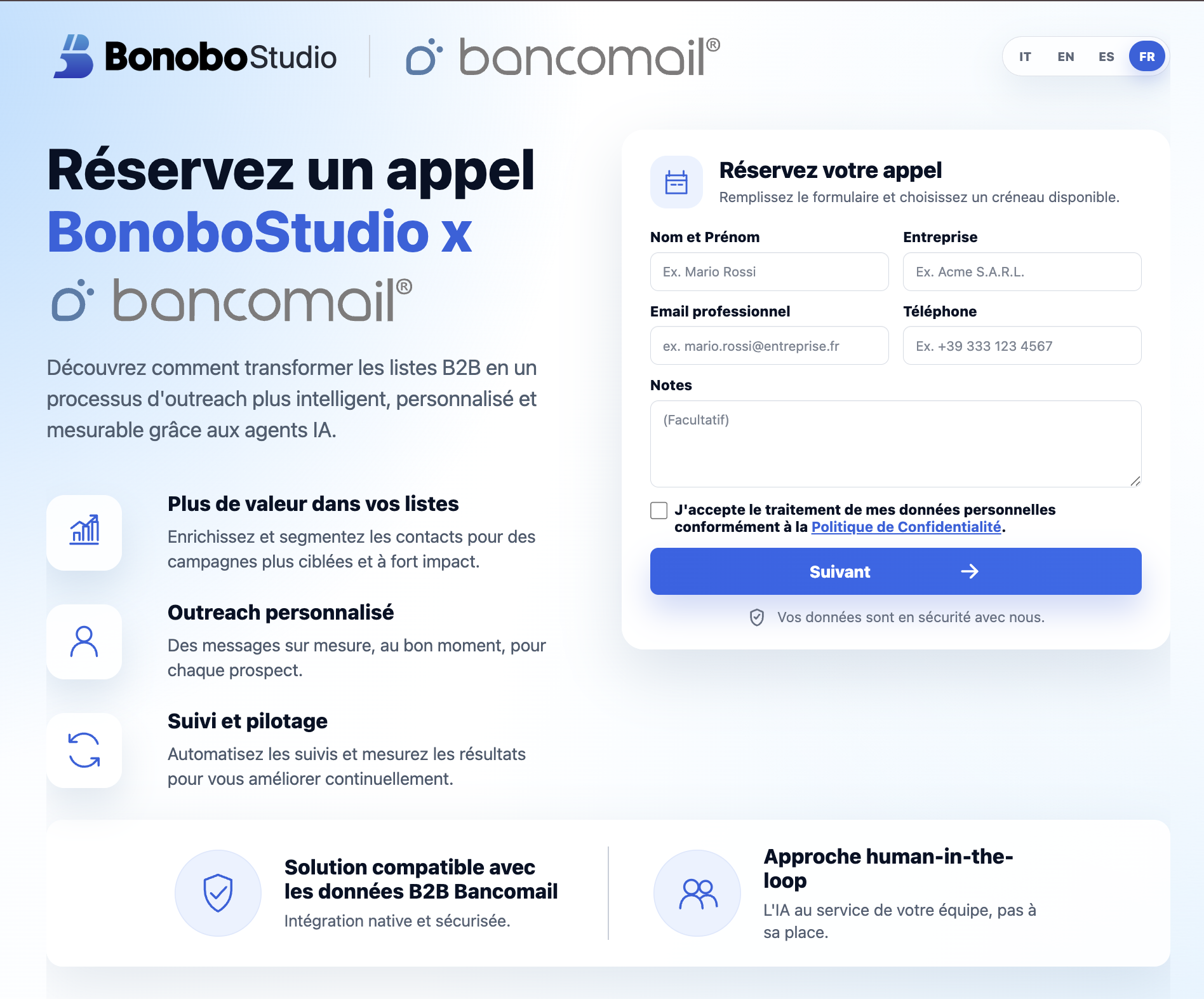 Bancomail BonoboStudio Benefit